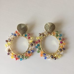 Aros Bañados en Oro, con cristales naturales