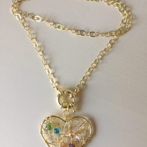 Collar Bañado en Oro con Cristales Naturales