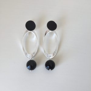 Aros Bañados en Plata con Piedra Natural