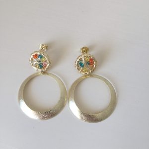 Aros Bañados en Oro, con Cristales