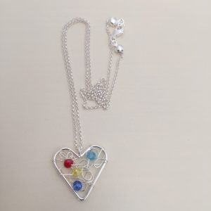 Collar Bañado en Plata con Cristales