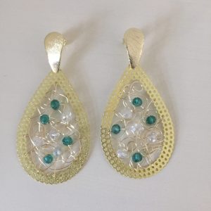 Aros Bañados en Oro con Cristales