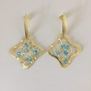 Aros Bañados en Oro con Cristales