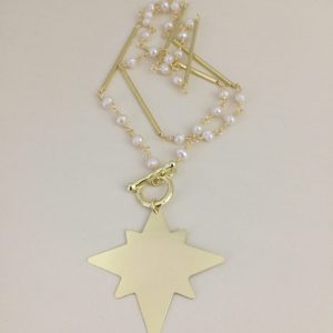 Collar Bañado en Oro con Perlas de Rio