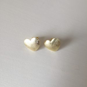 Aros Corazón Bañado en Oro