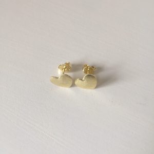 Aros Corazón Bañado en Oro