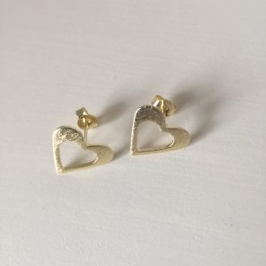 Aros Corazón Bañados en Oro