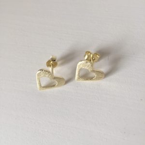 Aros Corazón Bañados en Oro