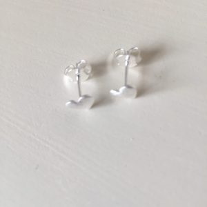 Aros Corazón Bañado en Plata