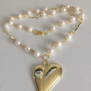 Collar Bañado en Oro con Perlas de Rio