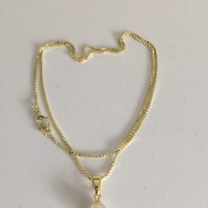 Collar Bañado en Oro con Perla Natural