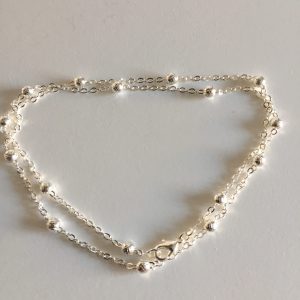 Cadena Bañada en Plata 40 cm.