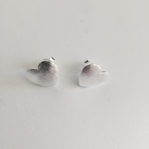 Aros Corazón Bañados en Plata