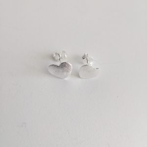 Aros Corazón Bañados en Plata