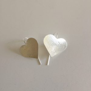 Aros Corazón Bañados en Plata