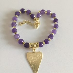 Pulsera de Piedras Naturales Bañada en Oro