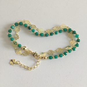Pulsera con Piedras Naturales Bañada en Oro