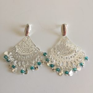 Aros Bañados en Plata con Cristales Naturales