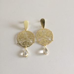 Aros Bañados en Oro con Cristal