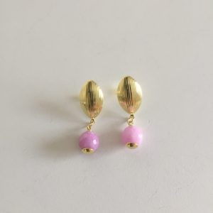 Aros Bañados en Oro con Piedra Natural