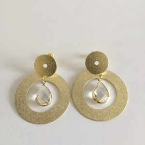 Aros Bañados en Oro con Cristal