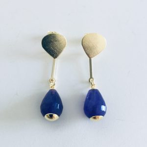Aros Bañados en Oro con Piedra Natural
