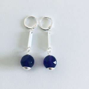 Aros Bañados en Plata con Piedra Natural