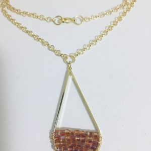 Collar Bañado en Oro con Cristales Natural 45 cm.