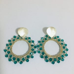 Aros Bañados en Oro con Cristales Naturales