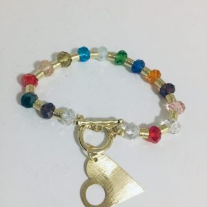 Pulsera Bañada en Oro con Cristales