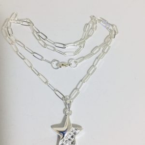 Collar Bañado en Plata 60 cm.