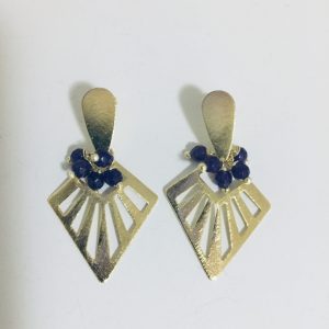 Aros Bañados en Oro con Piedras Naturales