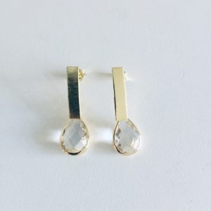 Aros Bañados en Oro con Cristal
