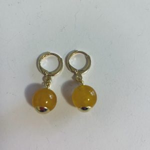 Aros Bañados en Oro con Piedra Natural