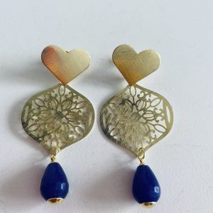 Aros Bañados en Oro con Piedra Natural