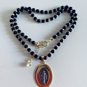 Collar Bañado en Oro con Piedras Naturales 45 cm.