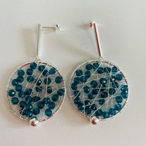 Aros Bañados en Plata con Cristales