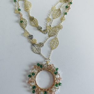 Collar Bañado en Oro con Cristales en 75 cm