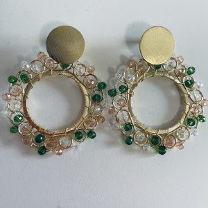 Aros Bañados en Oro con Cristales