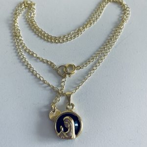 Collar Bañado en Oro con Virgen Niña 50 cm.