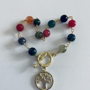 Pulsera Bañada en Oro con Piedras Naturales