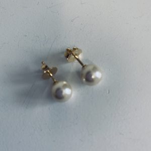 Aros de Perla Bañados en Oro