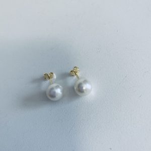 Aros de Perla Bañados en Oro