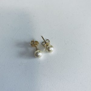 Aros de Perla Bañados en Oro