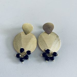 Aros Bañados en Oro con Piedras Naturales