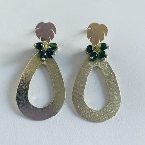 Aros Bañados en Oro con Piedras Naturales