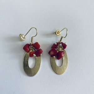 Aros Bañados en Oro con Piedra Natural