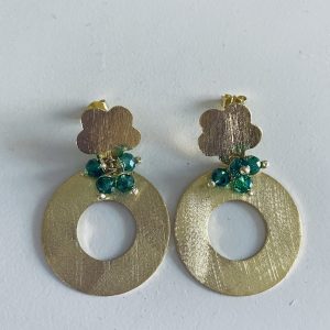 Aros Bañados en Oro con Cristales