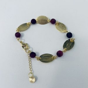 Pulsera Bañada en Oro con Piedras Naturales