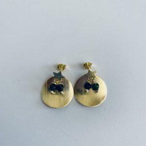 Aros Bañados en Oro con Piedras Naturales